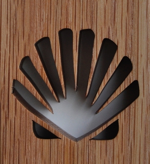 kitchen cutting board, scallop motif